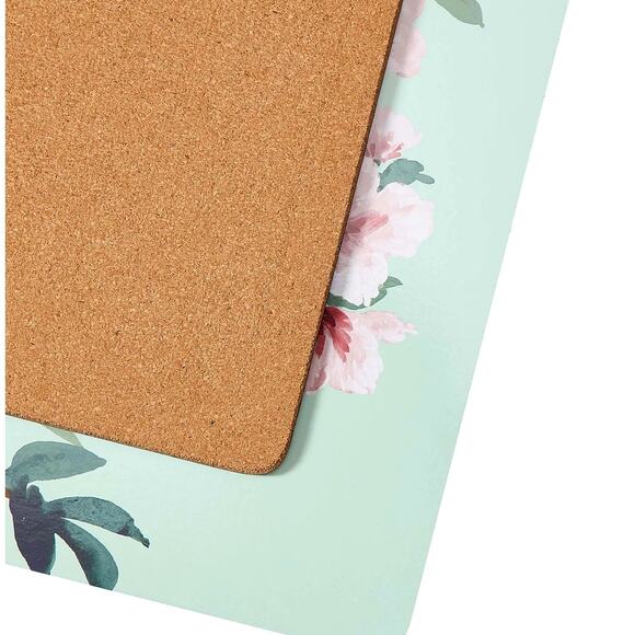 Laura Ashley Blossom Branch Cork Placemats Pink Green Floral 12x16 Set of 4 NEW - Picture 5 of 10